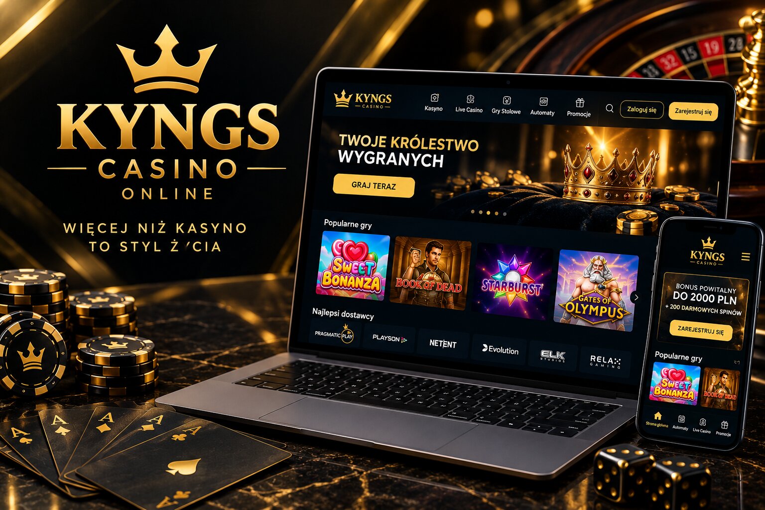 Recenzja Kyngs Casino Online z bonusem powitalnym i grami na prawdziwe pieniądze