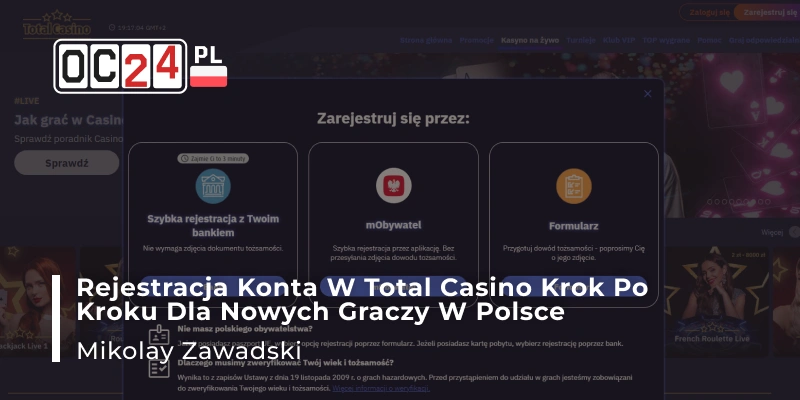 Rejestracja konta w Total Casino krok po kroku dla nowych graczy w Polsce