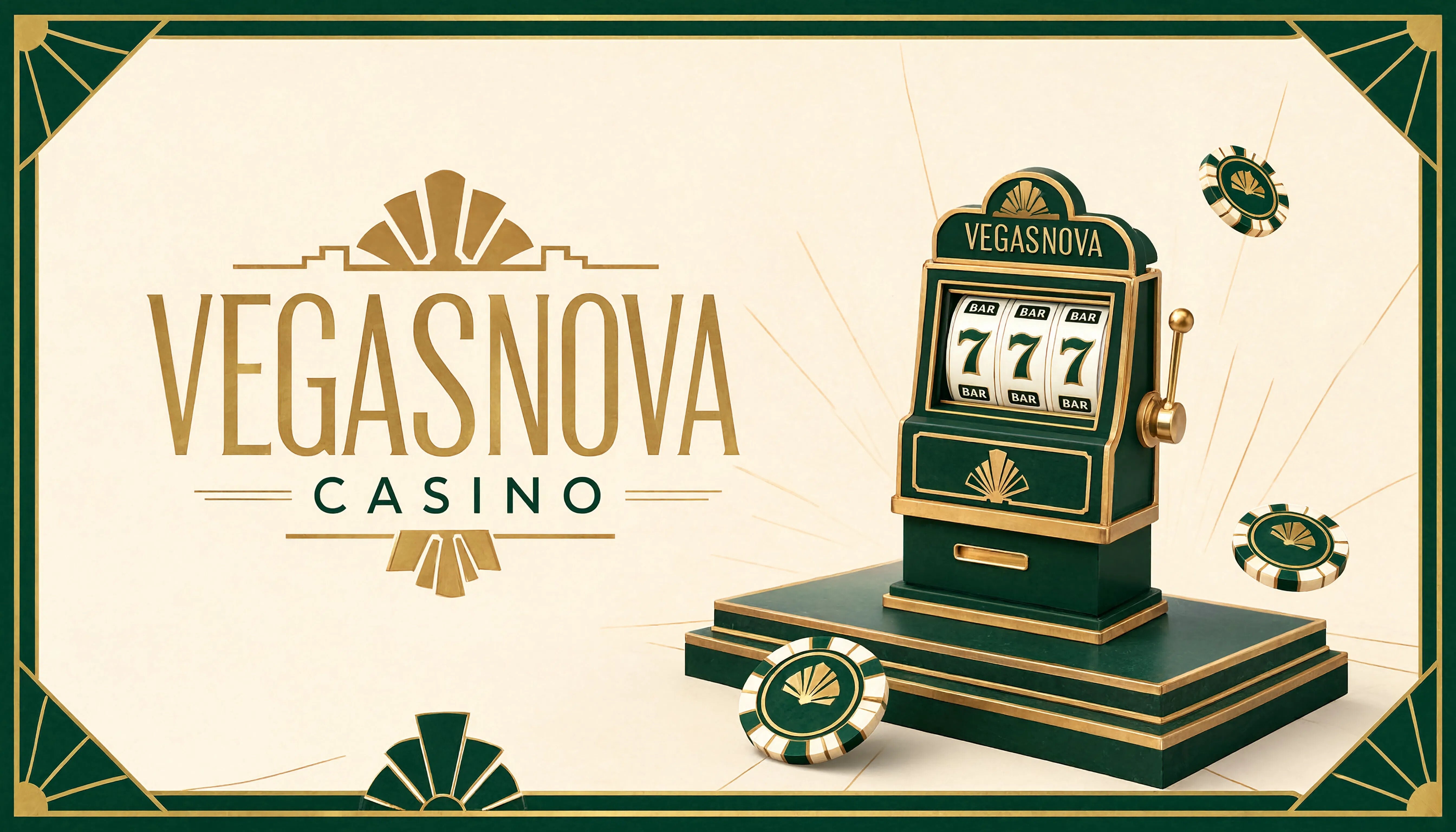 Powitalny bonus 100% do 10 000 zł w kasynie VegasNova w stylu art deco