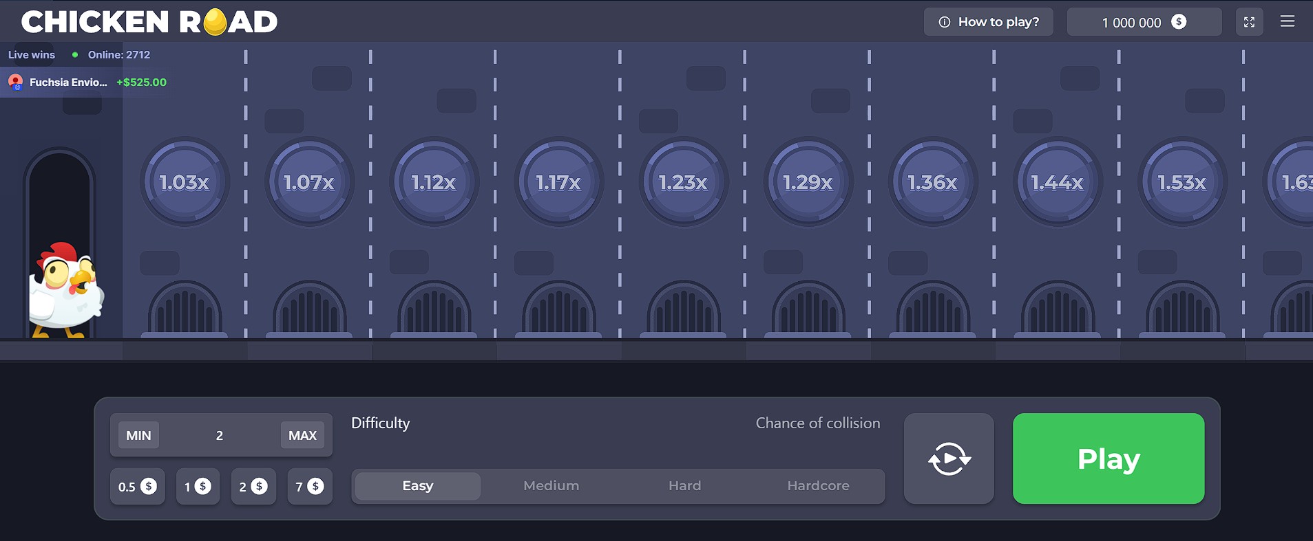 Chicken Road: ustawienie stawki w złotych (krok 1)